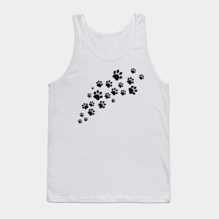 Black dog paw print Tank Top